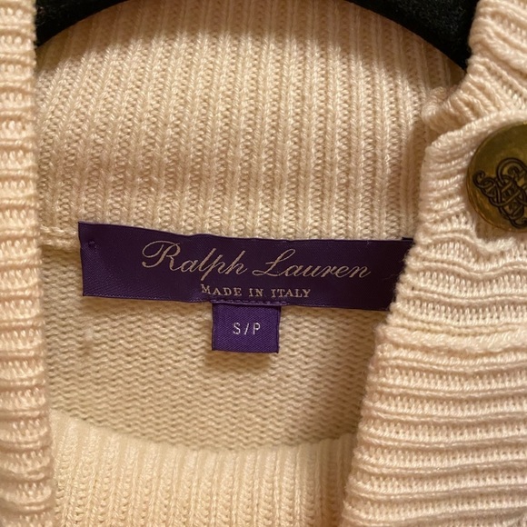 Ralph Lauren Purple Label Wool Mock Neck Long Sleeve Button Sweater Size S - Picture 5 of 10